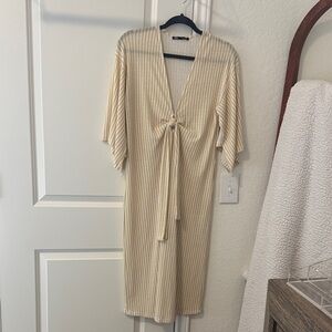 Zara Cream Ribbed Knit Top